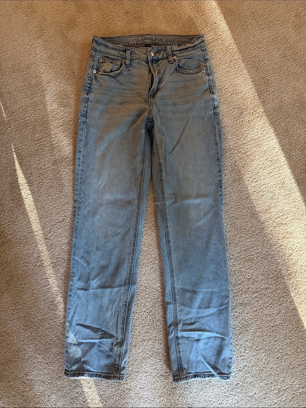 American Eagle Outfitters Straight-Leg Light Blue Jeans